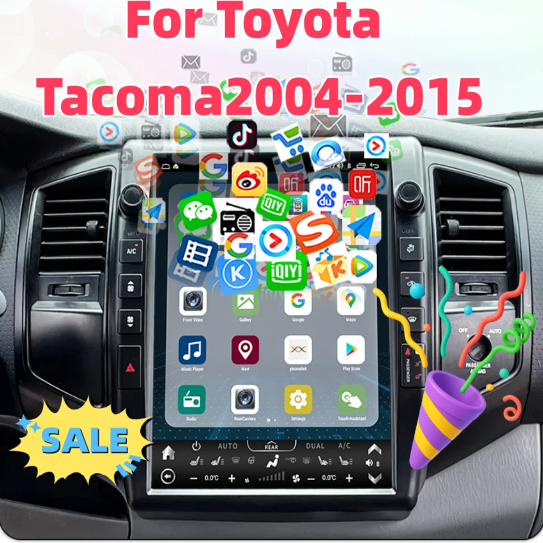Car Stereo Radio For Toyota Tacoma 2005-2014 Wirless Carplay Android Auto Car Stereo Bluetooth GPS Navigation Touch Screen Head 