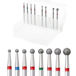8pcs/Set Naill Drill Bit Diamond Rotary Cuticle Burr Milling Cutter for Manicure Nail File Machine Cuticle Clean Tools