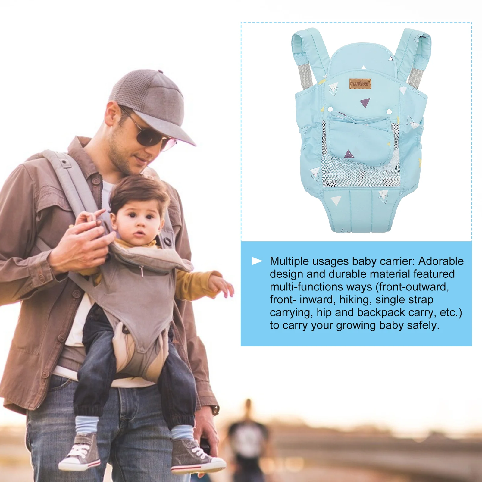 Baby Carrier Infant Newborn Carrying Seat All-position Front And Back Sling All-seasons Waist Stool Simple