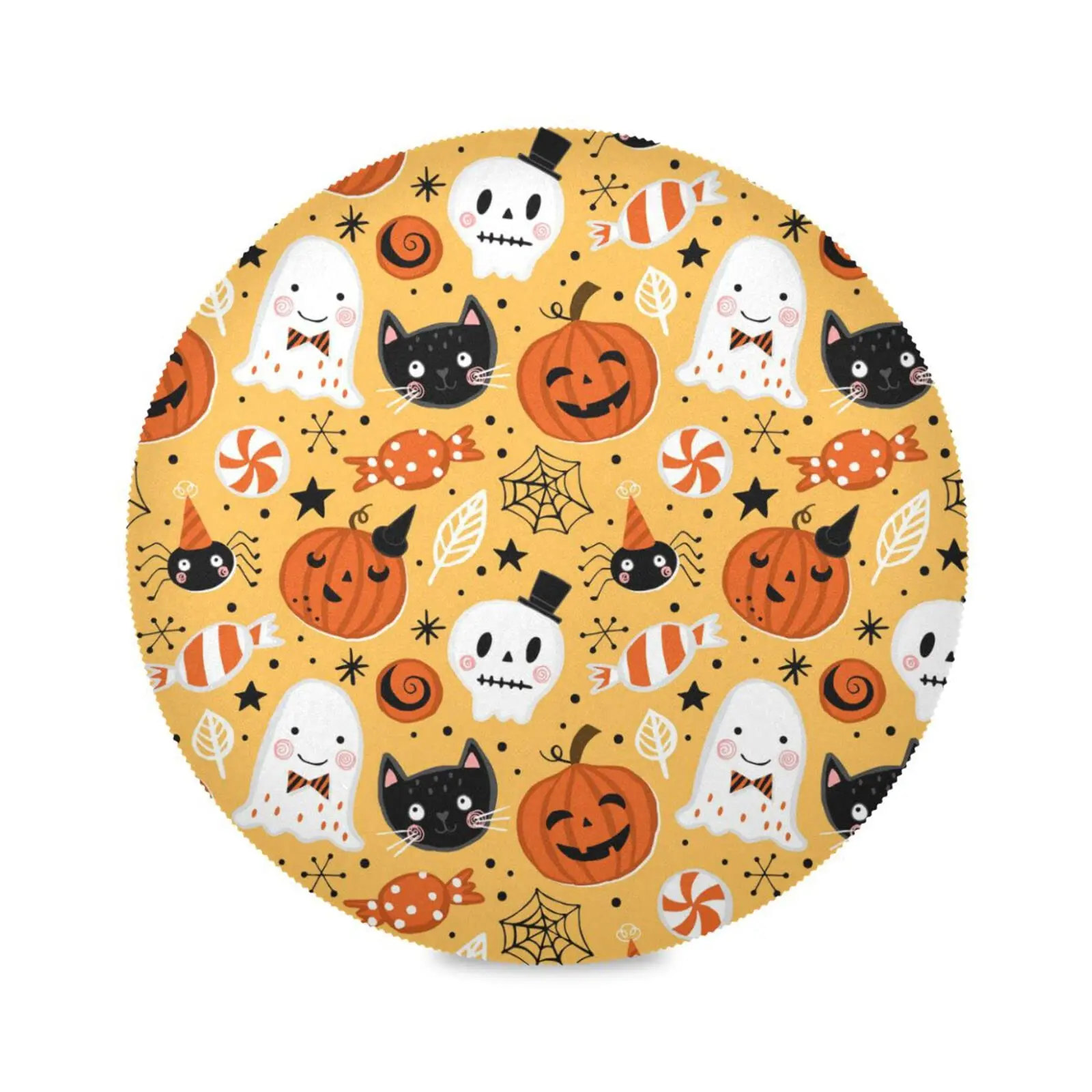 

Halloween Ghost, Elastic Fitted Edged Round Tablecloth Waterproof Table Cover for Banquet Home Party Picnic Indoor or Outdoor