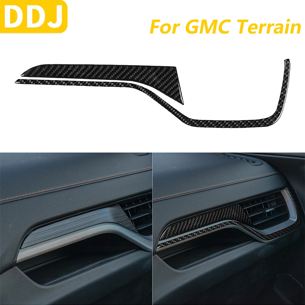 

For GMC Terrain 2018-2023 Carbon Fiber Co-pilot Dashboard Air Conditioning Vent Outlet Cover Trim Set Car Accessories Sticker