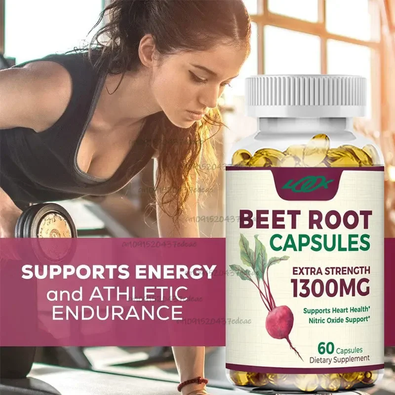 

BetRoot Extract Supplement 1300 Milligrams Extra Strength To Support Blood Circulation and Heart Health 60 Capsules