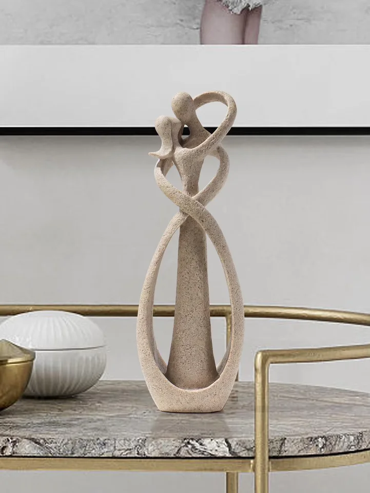 Nordic Style Creative Home Decor: Embracing Couple Sculpture for Office, Bookshelf, Living Room, Bedroom, Tabletop Decoration
