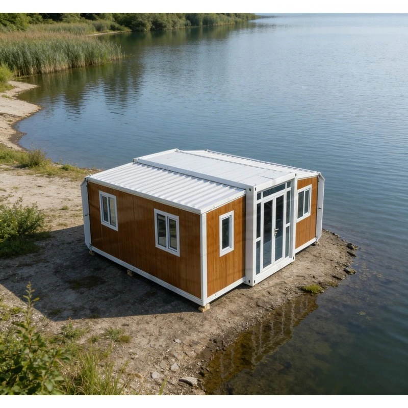 Glamping Cabin Double Wing Foldable Container House Prefab Villa Portable Tiny Home for Resort Beach Garden Holiday Rental