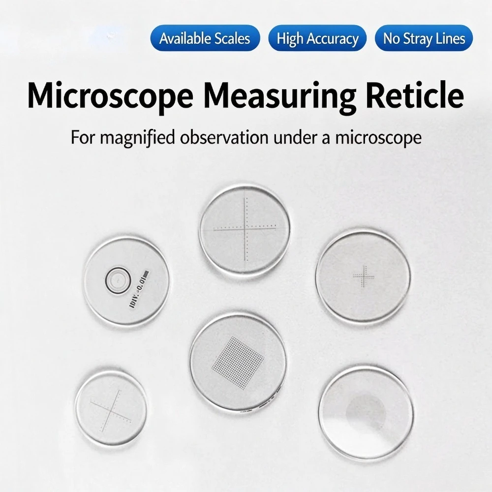Microscope Eyepiece Reticle Calibration Ruler 0.01mm Division Cross Line Scale Plate Metallographic Microscope Measuring Slide