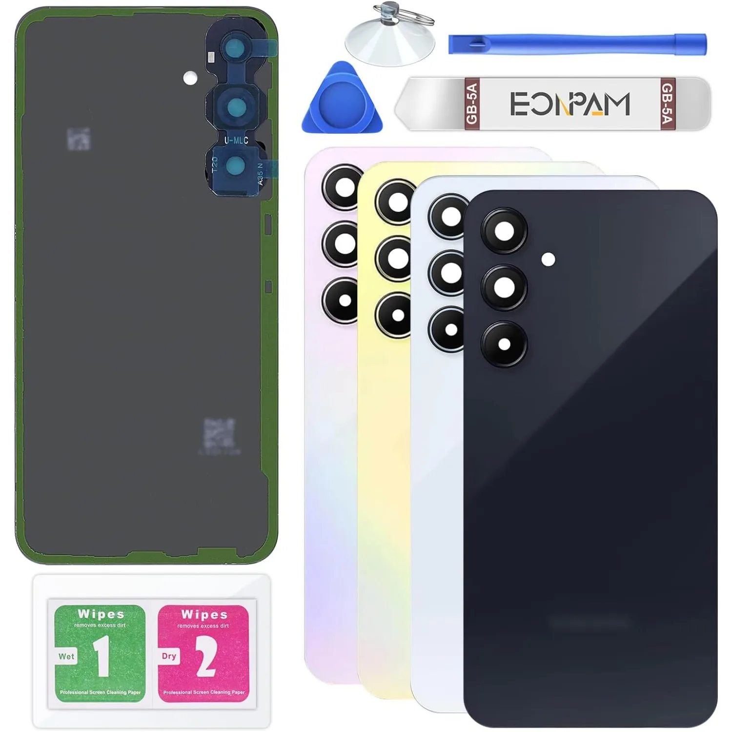 

A35 (SM-A356)Genuine Back Glass Kit – OEM-grade, Camera Lens, Pre-cut Adhesive & Full Repair Tools