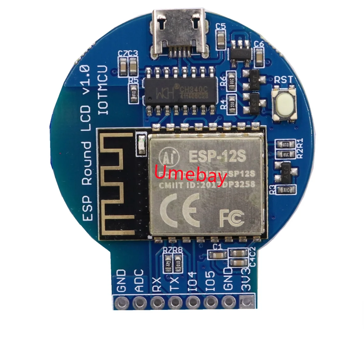 1 piece, ESP8266 TFT development board 1.28-inch circular TFT color display module IPS high-definition LCD expansion board