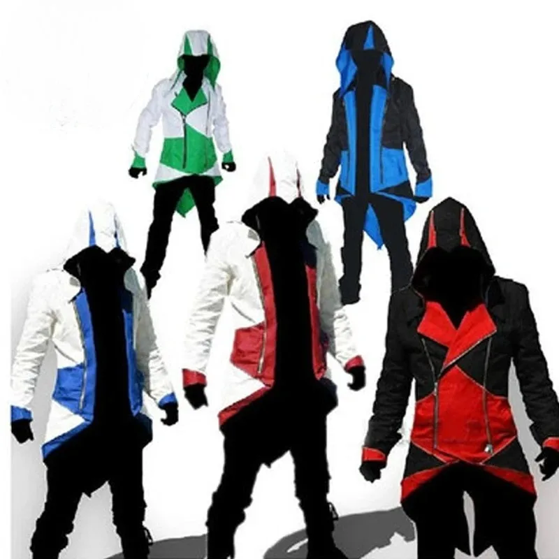 جديد كول قاتل العقيدة القرون الوسطى سهرة هالوين كونور سترة أحمر أسود تأثيري لعبة كوس زي