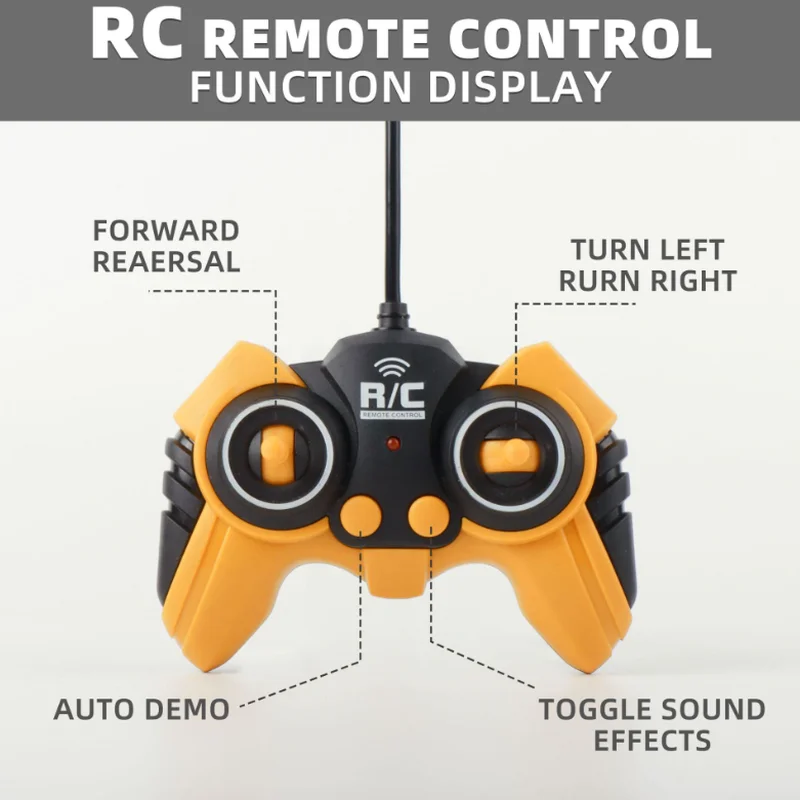Nuovo 689-995a Giocattolo di ingegneria telecomandato Escavatore telecomandato a 6 canali + autocarro con cassone ribaltabile con luci Giocattolo musicale Bulldozer