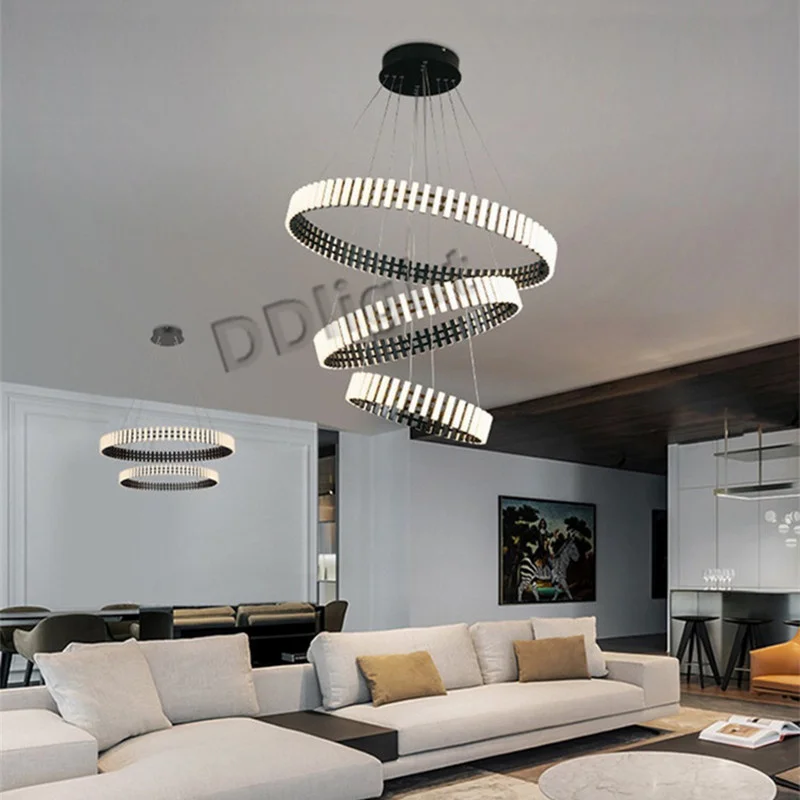 Germany Designer Living room Chandeliers Bright 360° Lighting Lstre Modern Circle Hanging Lamp Kitchen Bedroom Home Decor Light