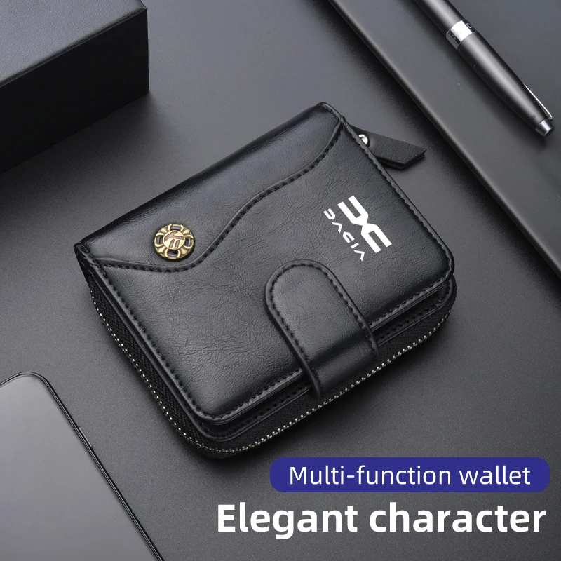 Credit Card Holder Men Wallet Driver License Leather Purse Gift For Dacia Duster Logan Sandero Lodgy MCV Sandero Stepway Spring