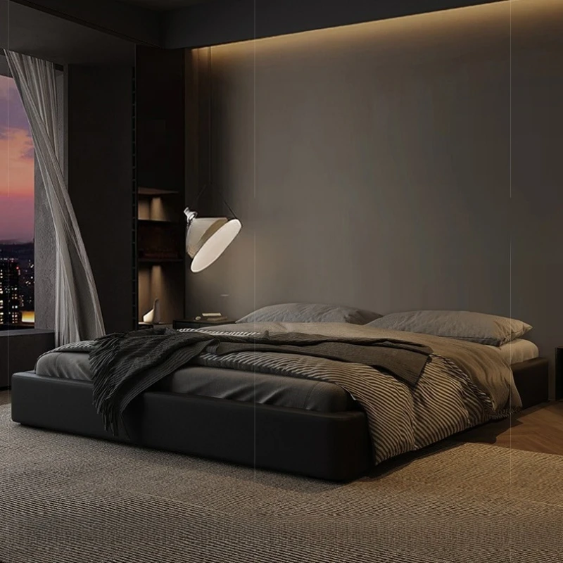 

Bedless master bedroom minimalist tatami solid wood row skeleton floor storage platform bed