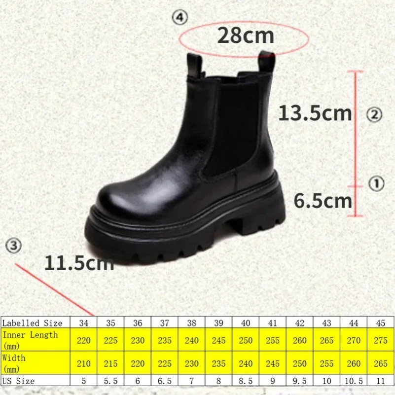 Fujin 6.5cm  Women Autumn Chelsea Spring Wedge Shoes British Genuine Leather Ankle Booties Fashion Chimney Ankle Round Toe Boot