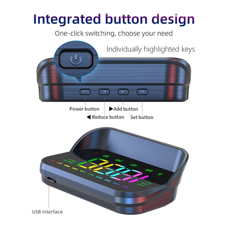 Auto HUD GPS Head Up Display Windschutzscheibe Projektor MPH KMH Tacho Projektor Kompass Übergeschwindigkeit Alarm System