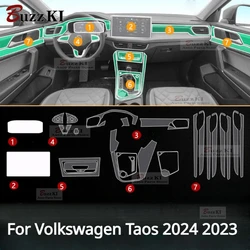 For Volkswagen VW Taos 2024 2023 Accessories interior film transparent TPU Gear Panel Center Console Protective Sticker
