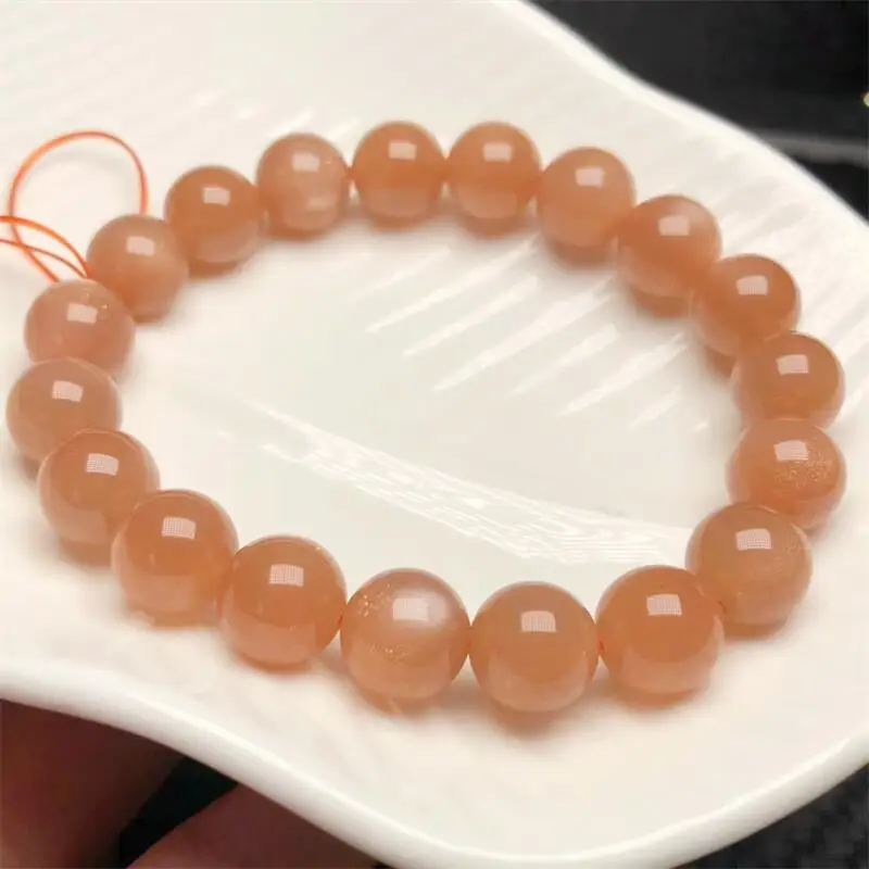 Natural Sunstone Bracelet Crystal Healing Gemstone For Women Fengshui Birthday Present Lover Gift 1pcs 9/10/12MM