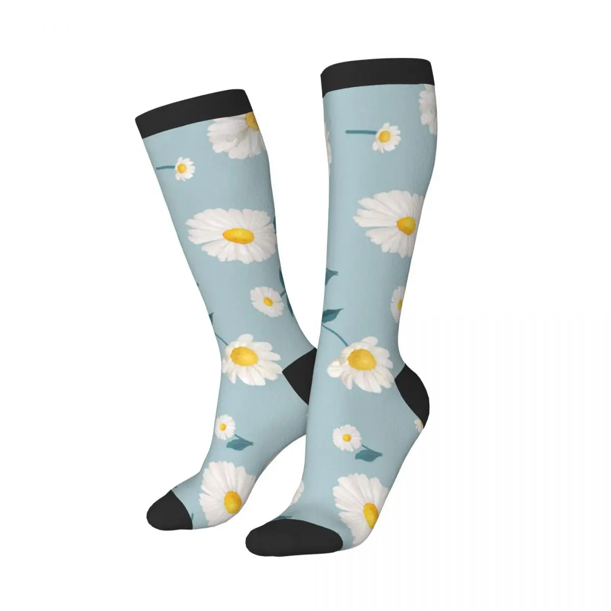 Stockings Funny Autumn Casual Warm Socks Daisy Pattern Soft Winter Knee High Socks