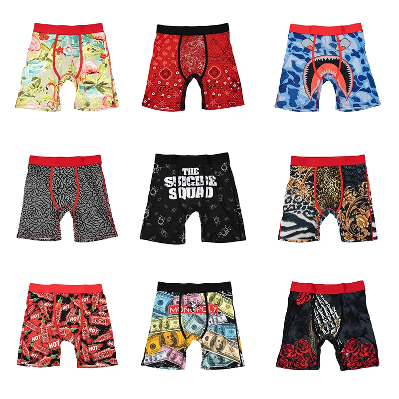 Print Men Underwear Boxershorts Fashion Man Underpants Panties Print Men Innerwear Boxer Shorts Men\'s Trunks ZS-S80-S88