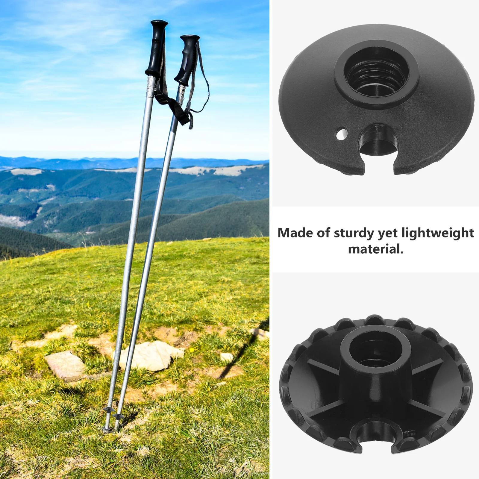 

10Pcs Hiking Pole Tip Protector Trekking Accessories Strong Plastic Dirt Snow Blocker for Walking Sticks Easy Install Stable Fit