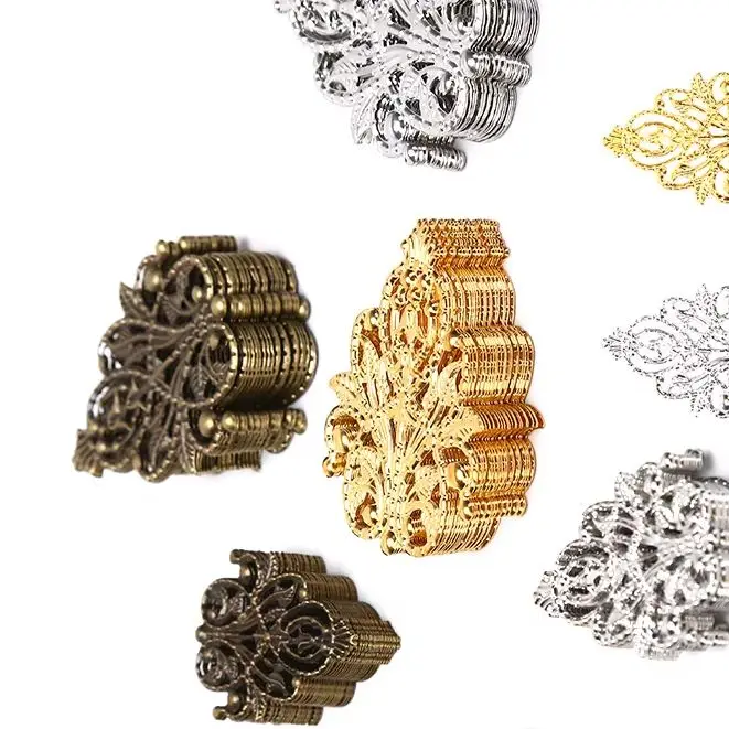 

20pcs/set 35mm Filigree Crafts Hollow Embellishments Findings Jewelry Accessories Bronze Tone Ornaments Wholesale