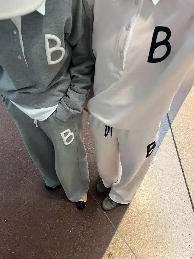 Japanese B Letter Women's Matching Sets Casual Sportswear Clothes Spring 2026 Women's   Collar Sweatshirts Pants 2-piece Set