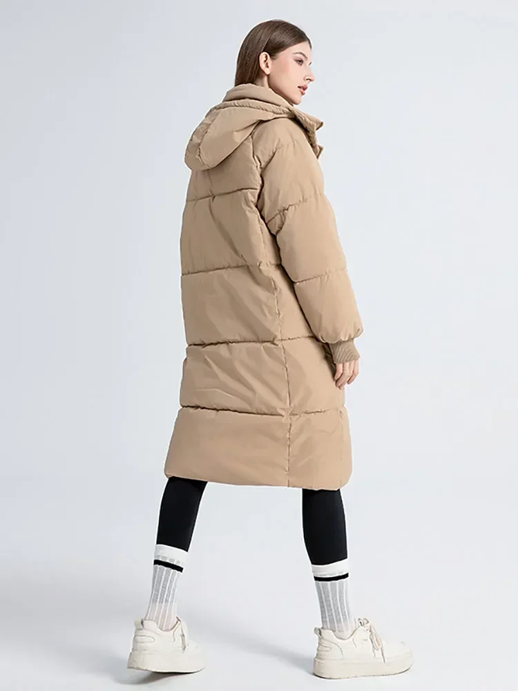 PinkyIsBlack 2024 New Korean Puffer Jacket Women Winter Clothes Long Parkas Solid Hooded Thick Warm Female Snow Wear Padded Coat