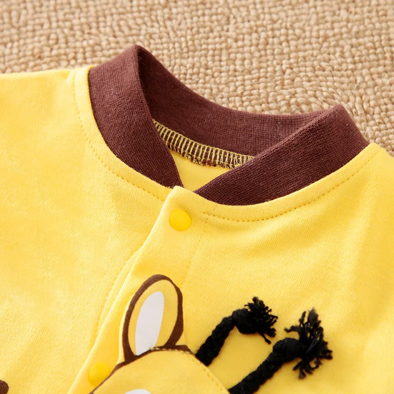 Spring and Autumn New Newborn Bodysuit Long sleeved Cow Baby Boys and Girls Pure Cotton Bodysuit