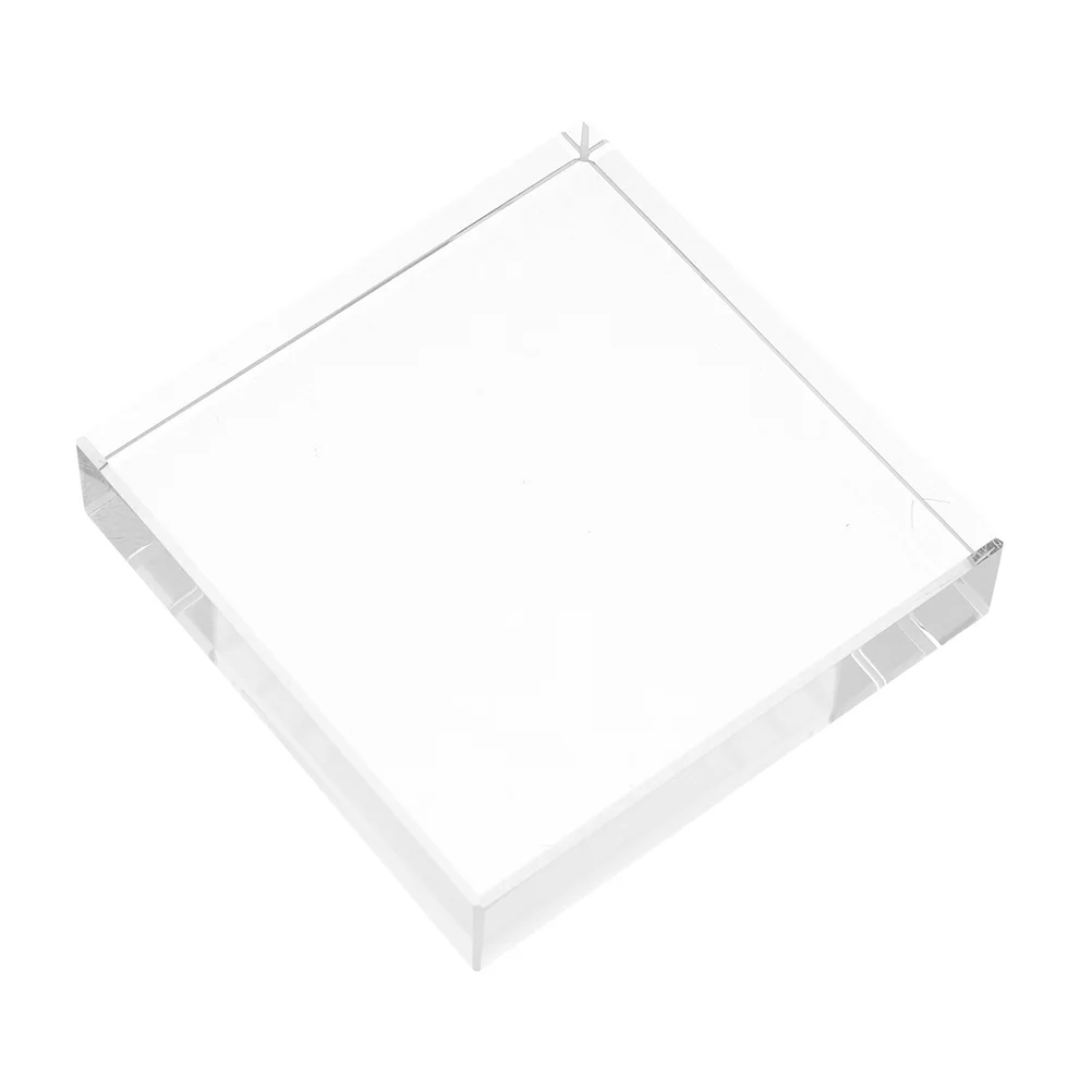 

Crystal Glass Paperweight Clear Square Weighted Desktop Ornament for Office Desk Decor Calligraphy Craft Display Base