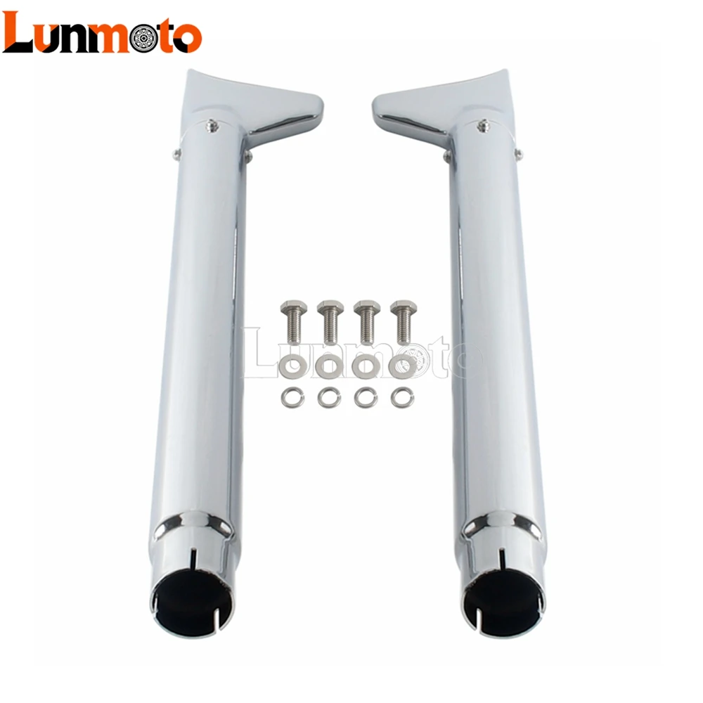 Rear Fishtail Exhaust Pipe Motorcycle Dual Muffler For Harley Touring Road King Street Electra Road Glide 2008-16 Steel Mufflers