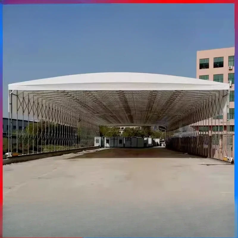 

Mobile greenhouse basketball sliding canopy channel warehouse electric shed telescopic folding canopy