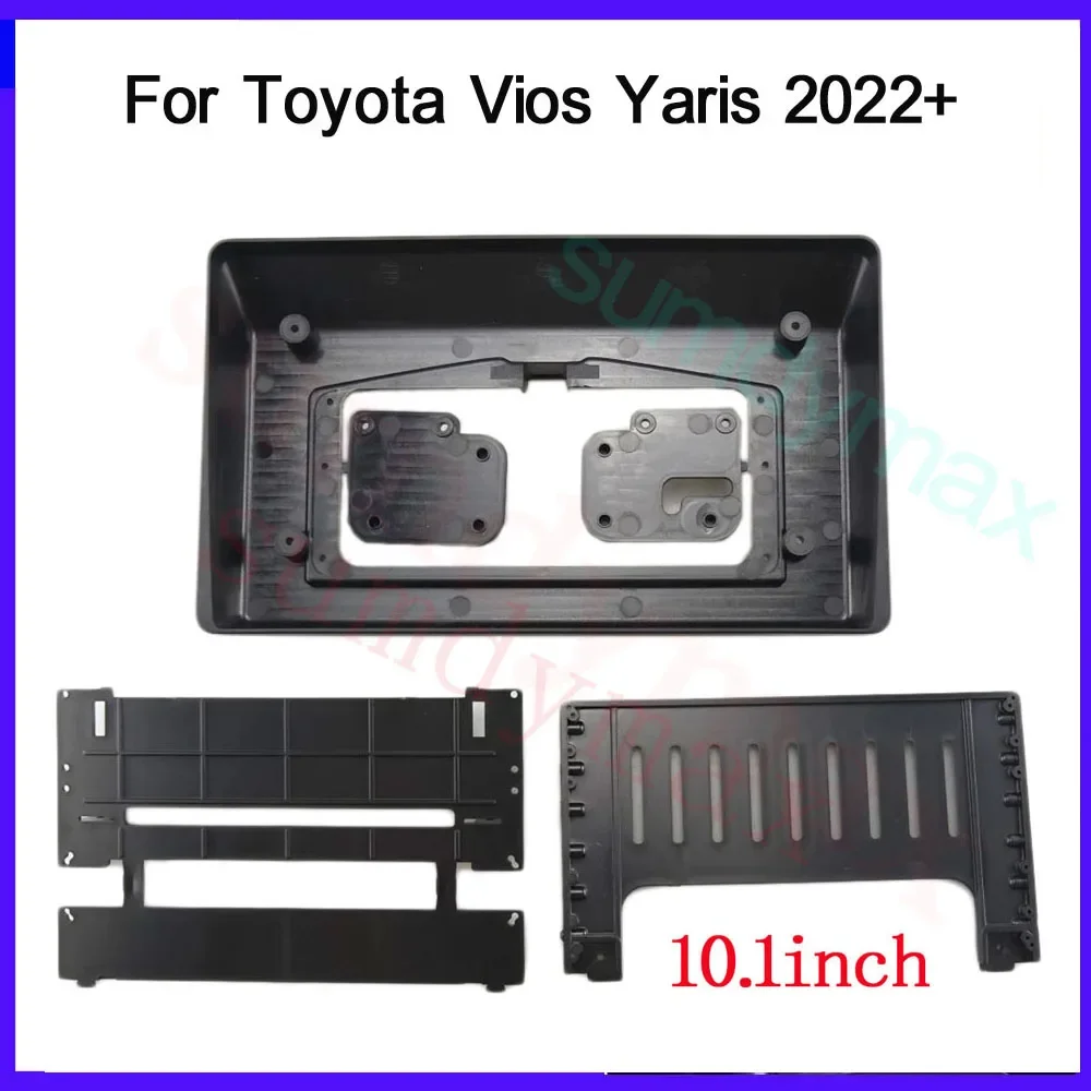 10.1” 2din Car radio frame For Toyota Vios Yaris 2022 2023 Stereo Panel Dash Kit Refitting Installation Trim Face Frame Bezel