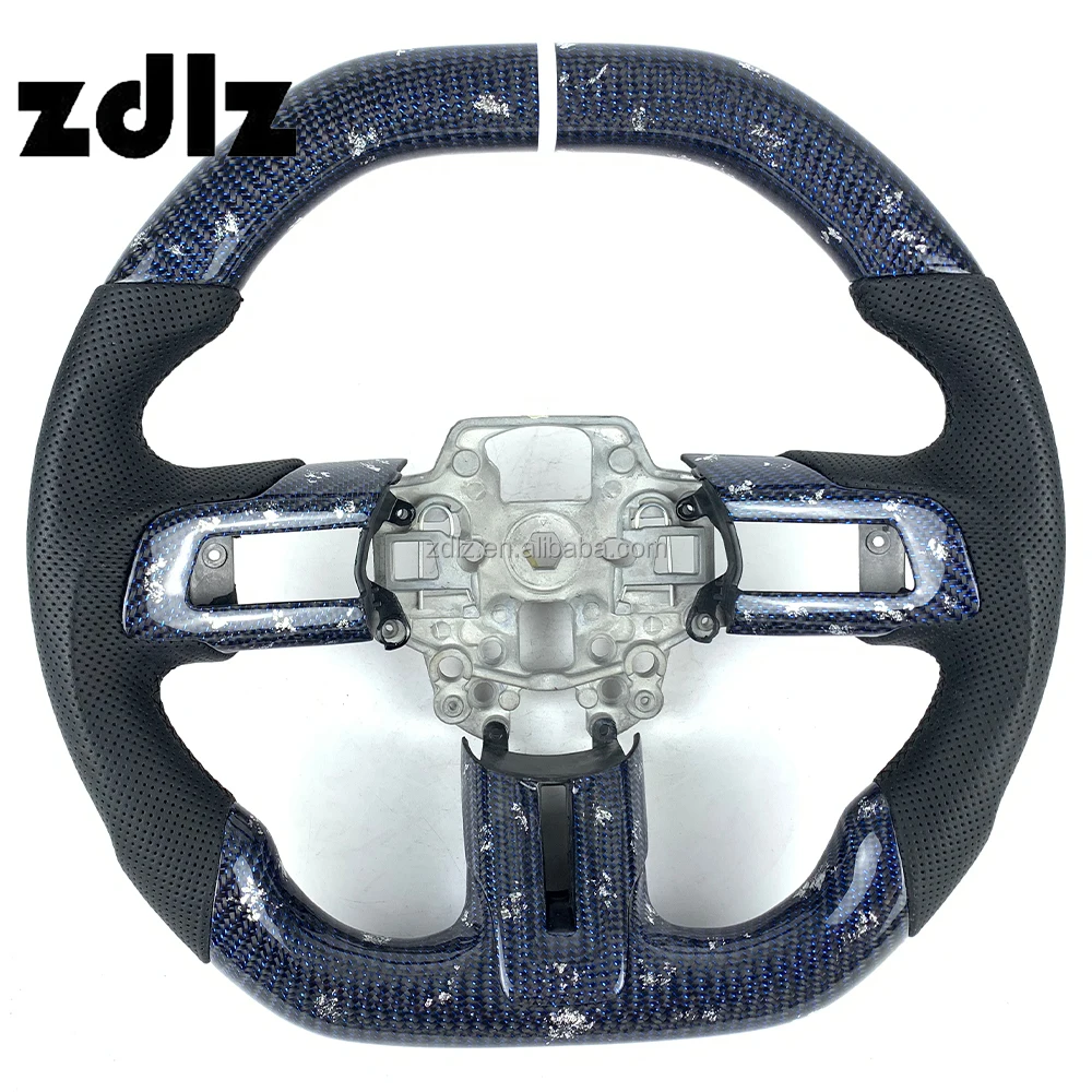 

Custom Blue Forged Carbon Fiber Steering Wheel For Ford Mustang Car Interior Accessories 2016 2017 2018 2019 2020 2021 2022 2023
