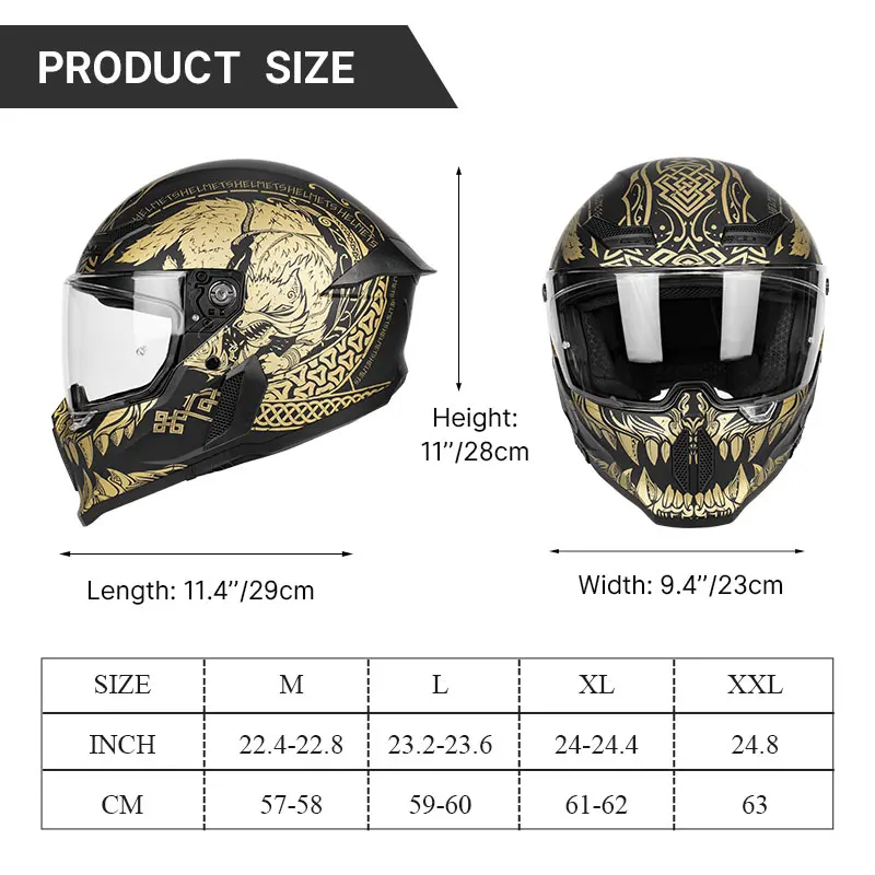 Bright Black Full Face Motorcycle Helmet Lightweight ABS for Man Women with Silver-plated Lenses Wind Noise Reduction