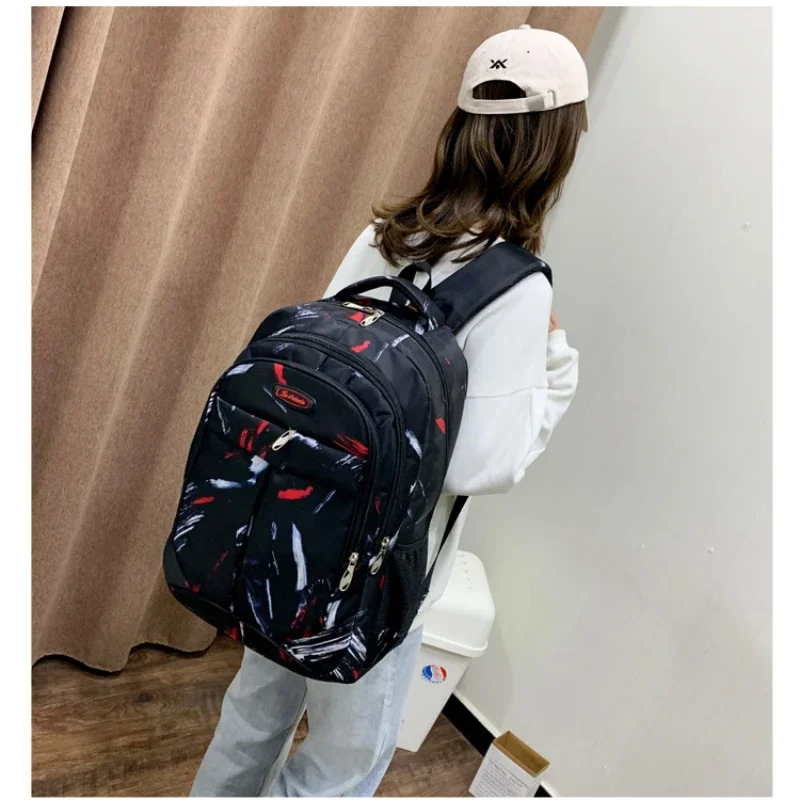 Mochila negra de gran capacidad para niños, bolsa de viaje de ocio para estudiantes universitarios, se puede utilizar como bolsa para portátil, mochila escolar