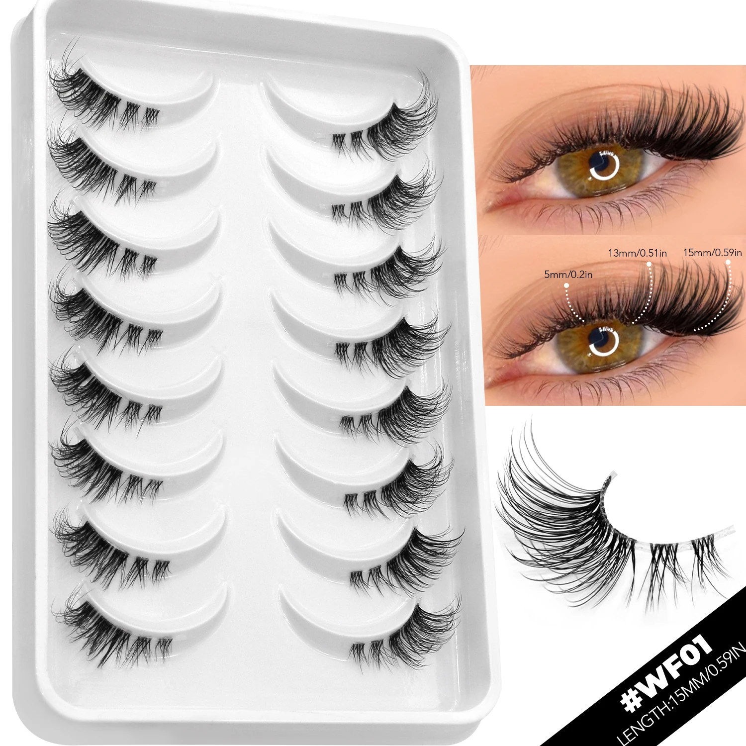 False Eyelashes Half Lashes, Cat Eye Look