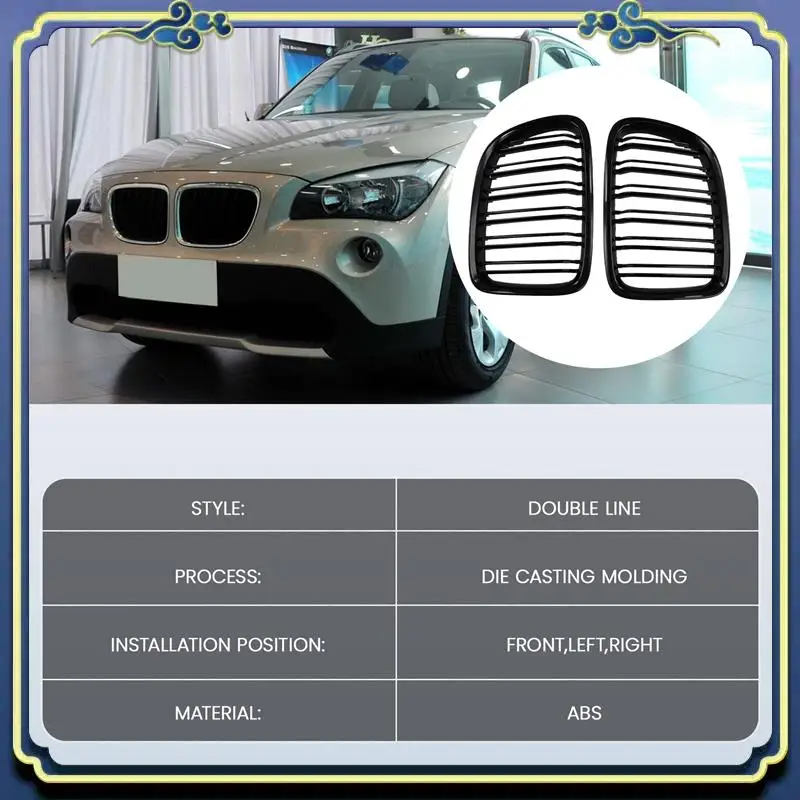 

AU16-Глянцевый черный передний бампер с двойной планкой, передняя решетка радиатора для BMW X1 серии E84 Sdrive Xdrive 2009-2015