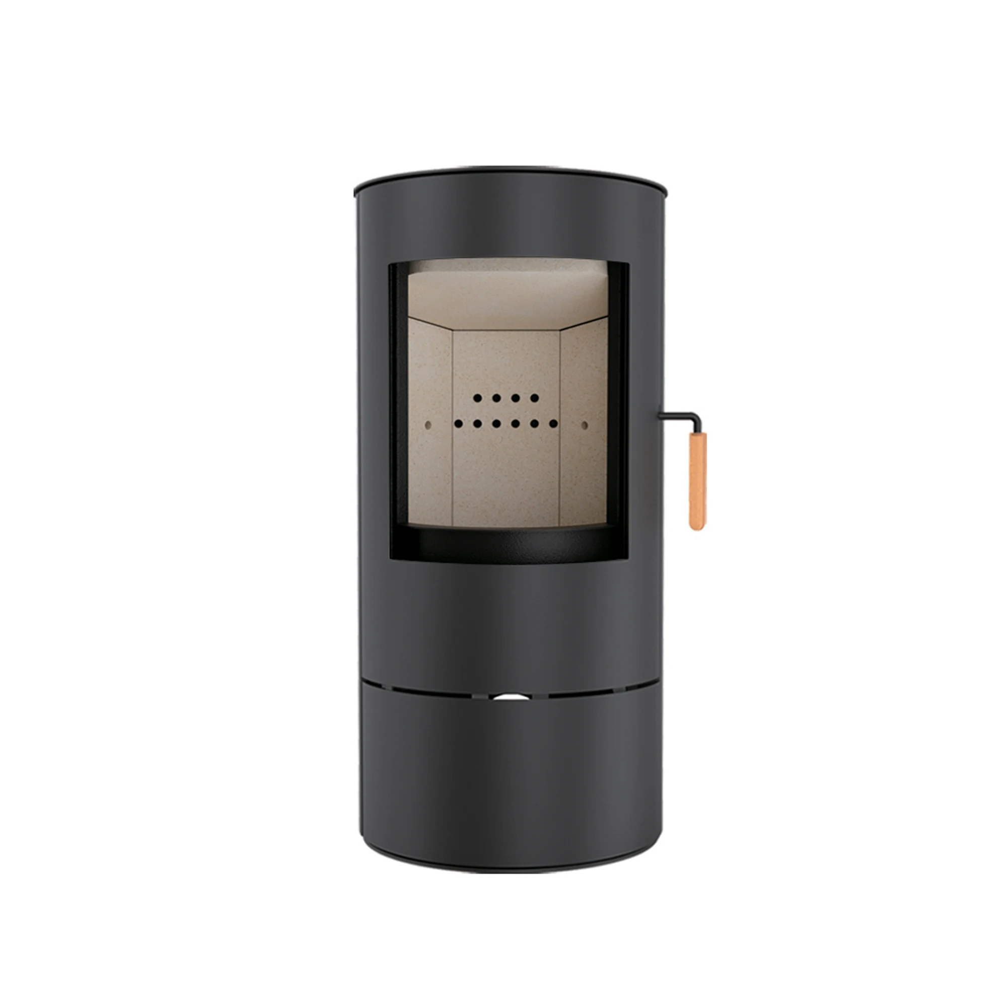

Luxurious and practicalNew Product Round Smokeless Black Steel High Efficiency Cylindrical Wood Burning Stove Wood Heater Cast I