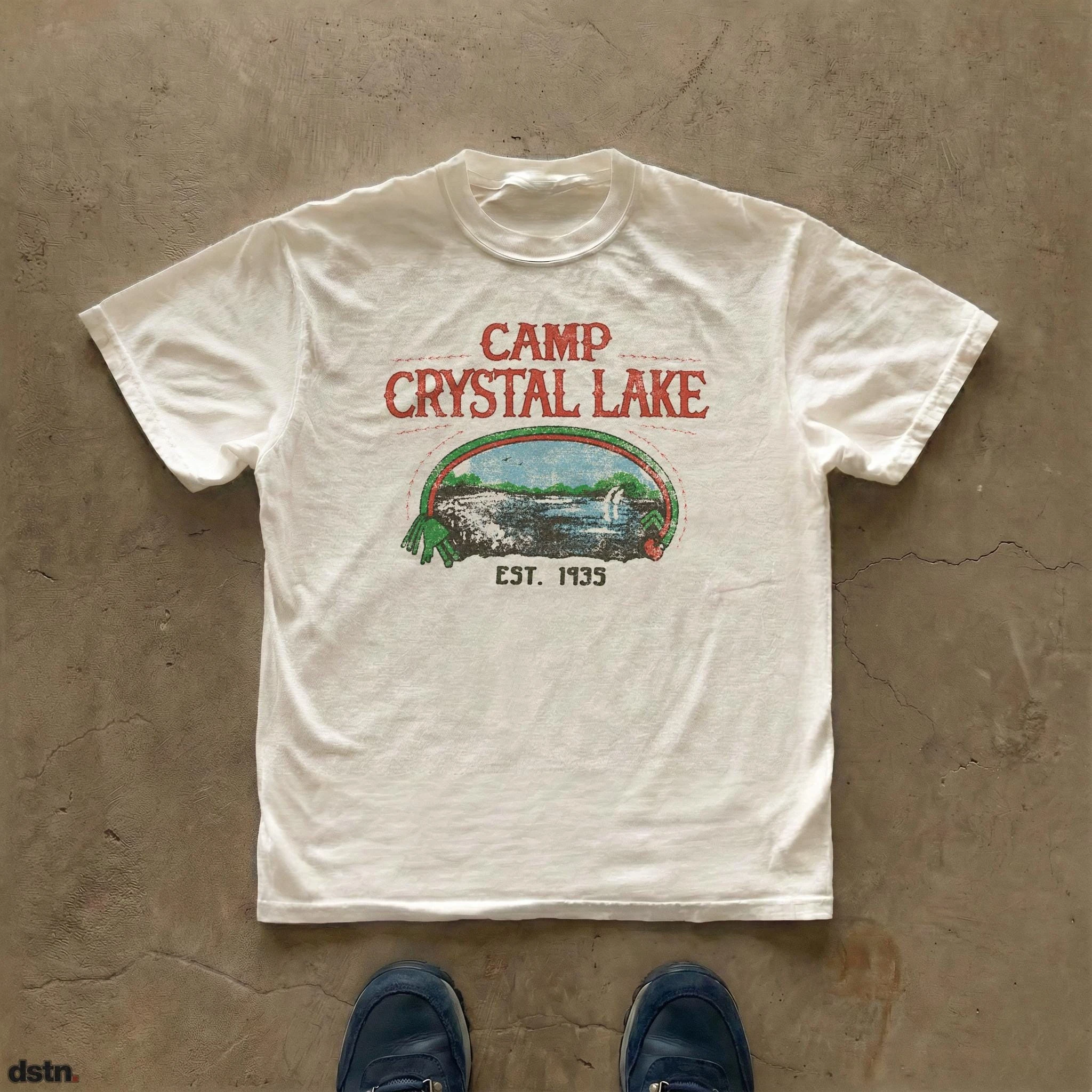 Lizenziertes Camp Crystal Lake Grafik-T-Shirt aus Baumwolle für Herren und Damen, Streetwear-T-Shirt – Detail 3