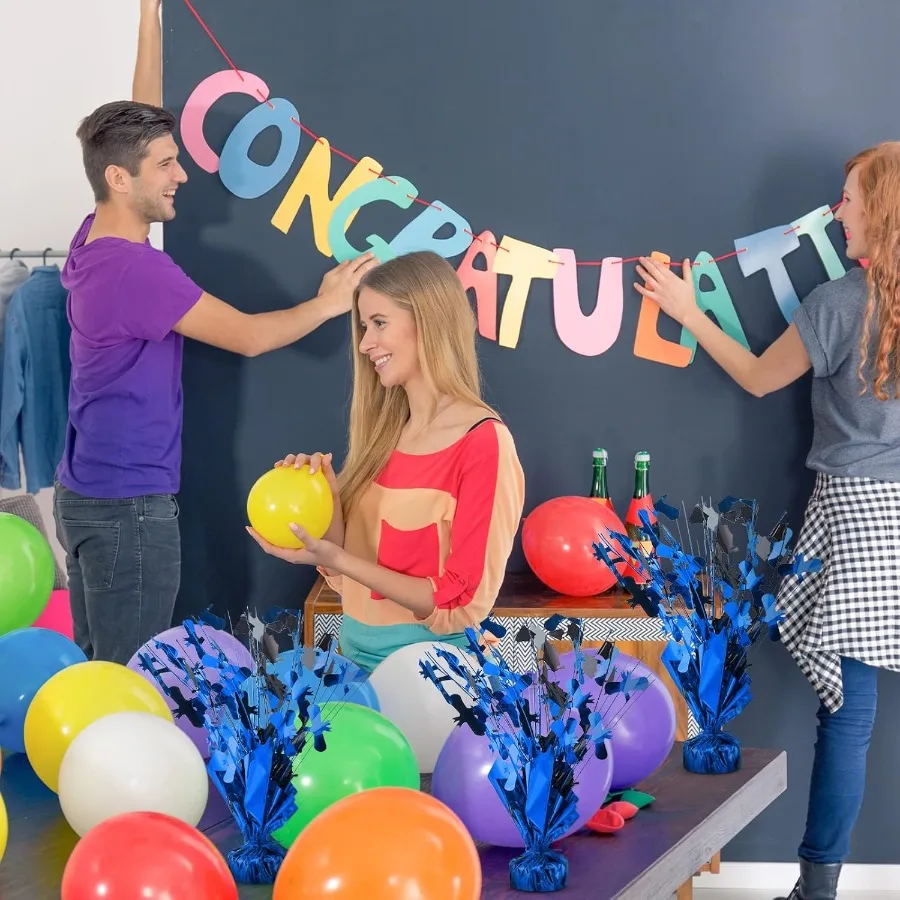 3 Stück Abschlusstisch-Mittelstücke, Abschlusstisch-Dekoration, glitzernde Folie, Absolventen-Mittelstücke für die Absolventenparty 2025, Abschlussfeier