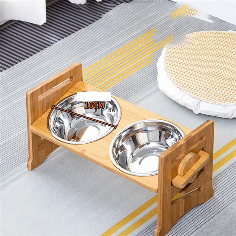 MAKE-cuenco de alimentación para mascotas con soporte ajustable, cuenco de elevación para perros, estante de alimentación ajustable inclinado para perros