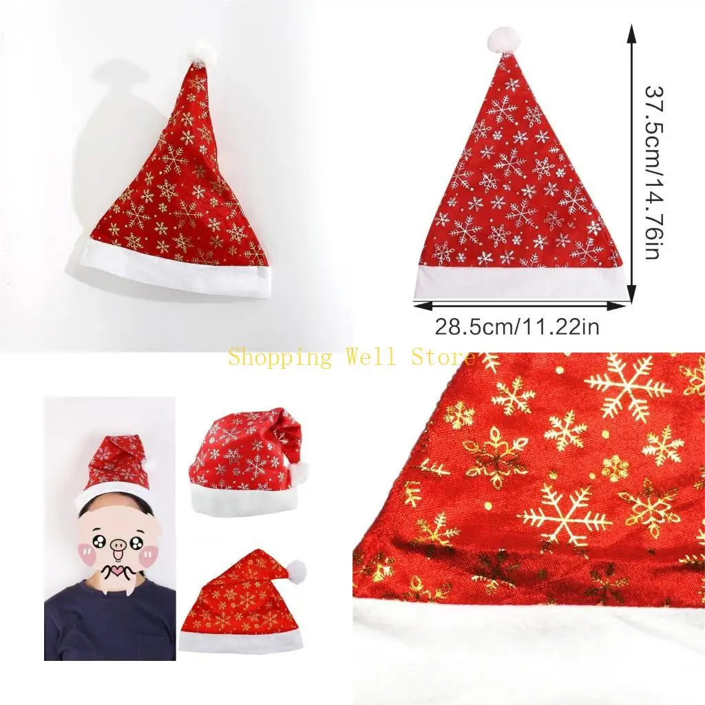 KX4B Новая год рождественская шляпа для взрослых косплей Santa Hat Festival Festival Hate Hat Comfort Hat