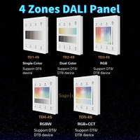 DALI Master Panel 4 Zones Wall Mounted Touch LED Strip Dimmer Switch DT6 Dimming DT8 Dual White/RGB/RGBW/RGB+CCT 24VDC RF 2.4G