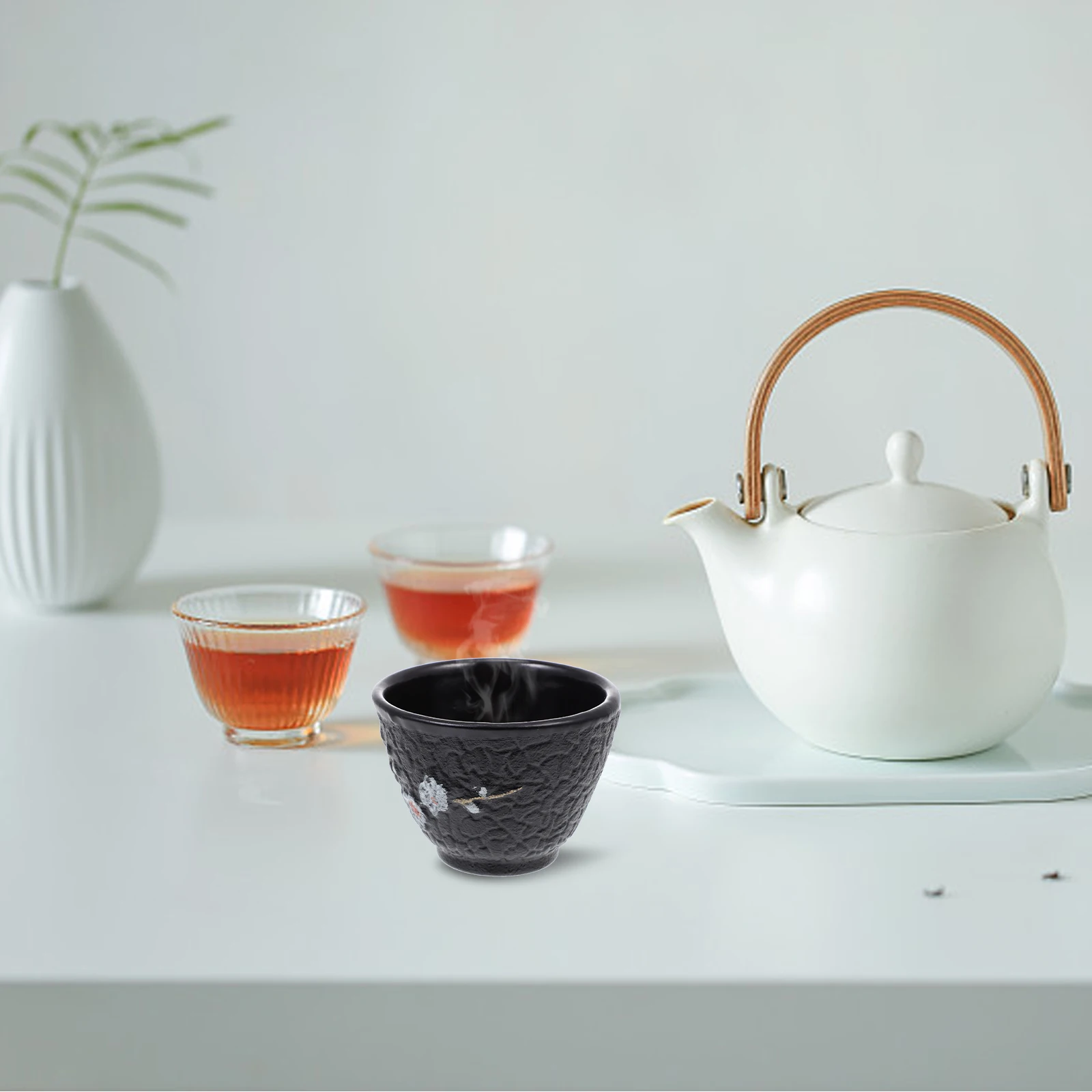 

Cast Iron Tea Cup Japanese Style Retro Kung Fu Teaware Set For Hot Cold Drinks Dishwasher Safe Tea Drinking Cup