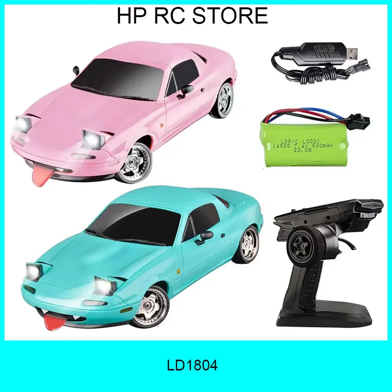 

LDRC 1/18 RC Drift Car LD1804 Mazda MX5 2.4GHz with ESP Gyro LED Lights Full Scale RC Toy Racing Cars For Kids Toy Gift