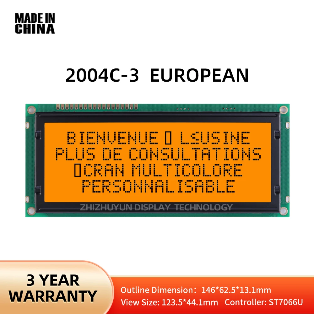 LCD 2004C-3 European Large Character Display Orange Color Character Module 20*4 2004 20X4