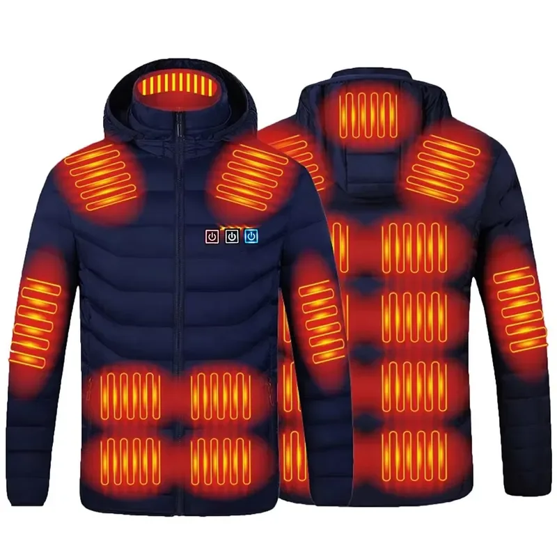 for OEM Men Durable Heating Jacket Washed Heated Jacket Travel Friendly Thermal Coat USB Puffer Jacket For Snowboarding With
