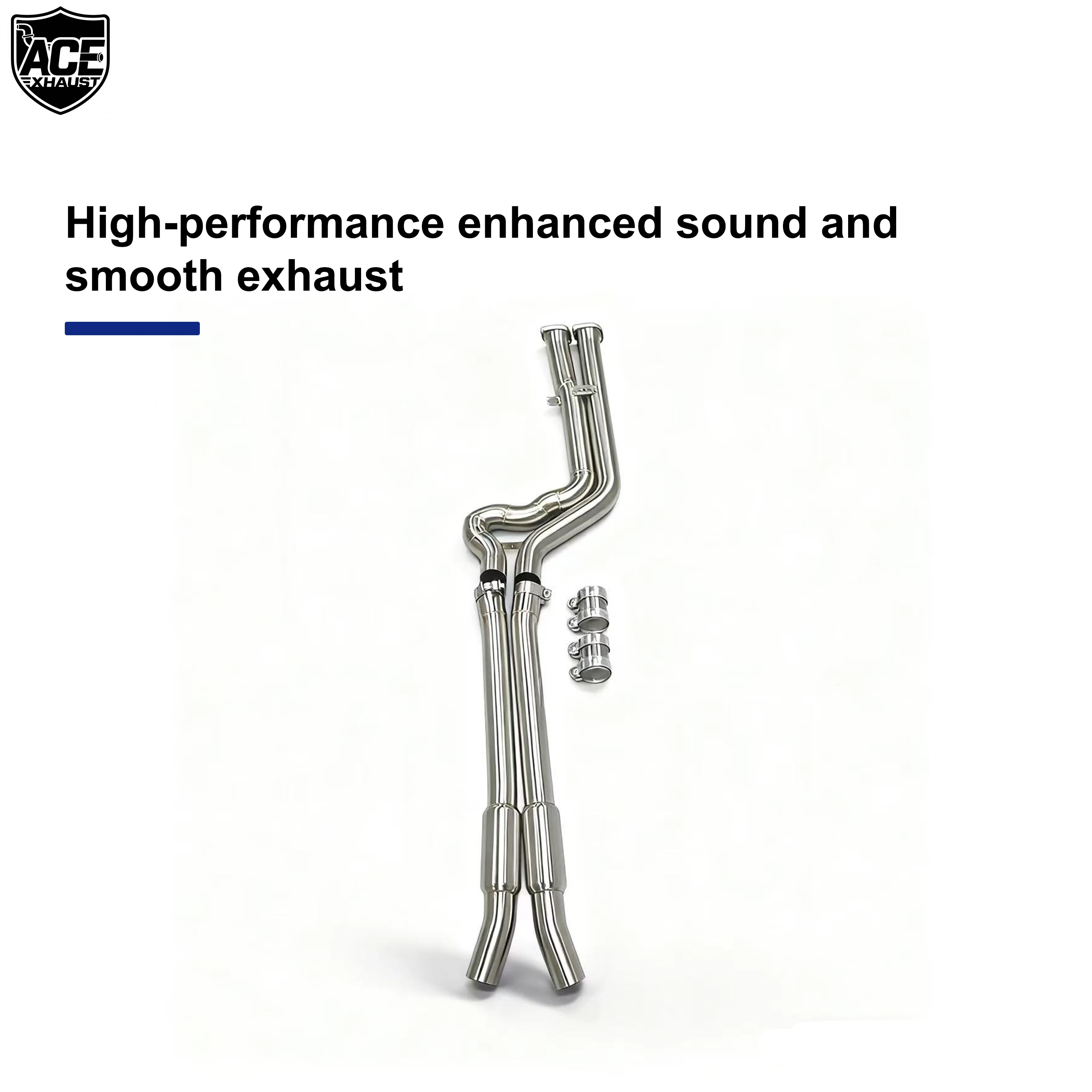 ACE Fitment Gleichlängen-Mittelrohr für BMW S58 F97 X3M F98 X4M 3.0T mit Resonator SUS304 Hochleistungs-Auspuffrohr – Detail 8