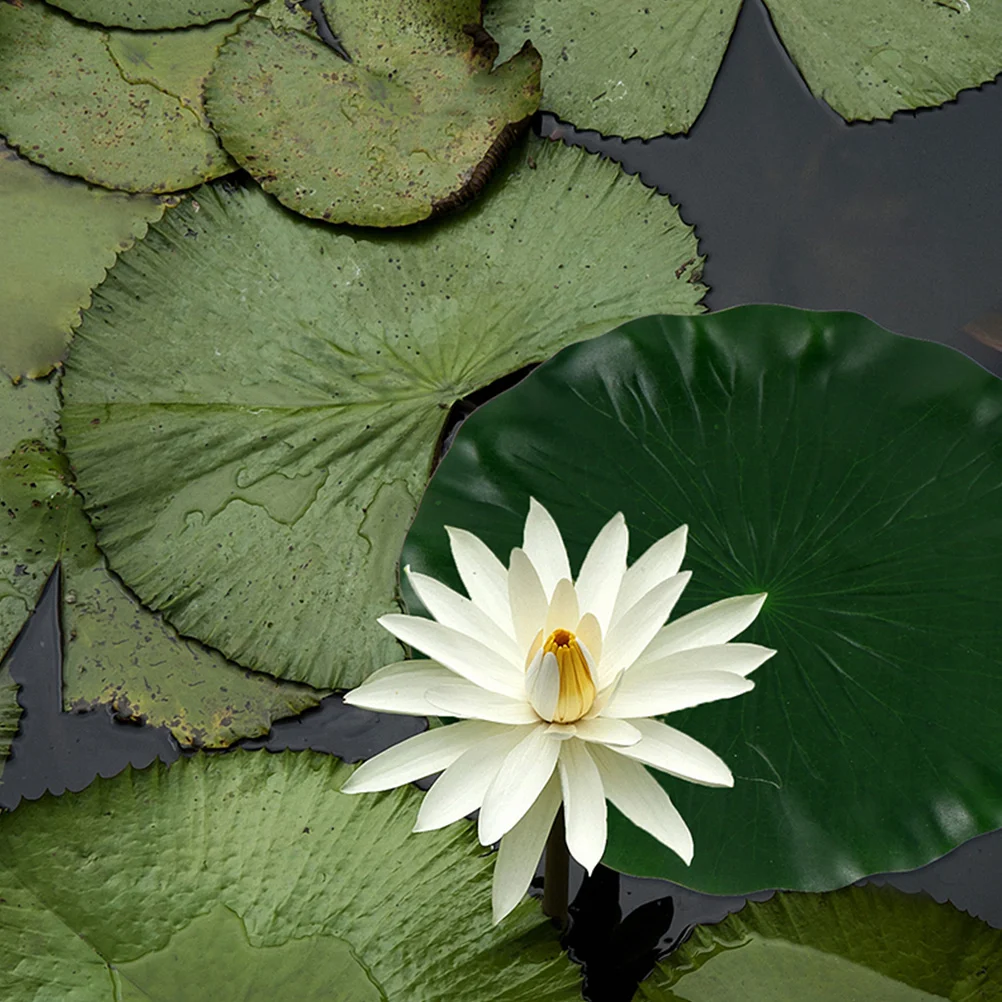 3 Pcs Pool Fish Tank Aquarium Plants Koi Lily Pads Pond Lotus Leaf Floating Novel Photo Props Water Decor