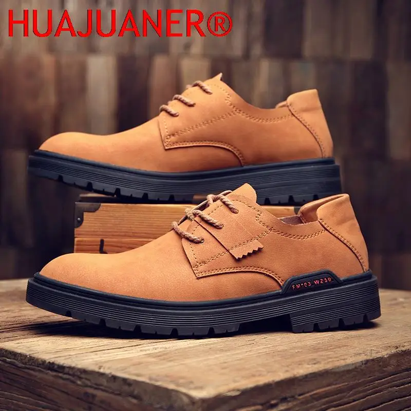 Men Leather Shoes Vintage Style Men's Shoes Business Oxfords  Leisure Walk  Outdoor Lace-up Gentleman Shoes Zapatos De Hombre