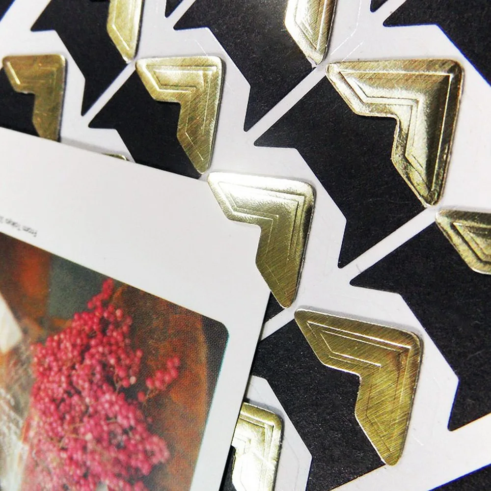 المهنية 10 ورقة زوايا الصور ملصقات بمادة لاصقة ذاتية، صور تصاعد ورقة ملصقات الزاوية لألبومات سجل القصاصات ذاتية الصنع #1